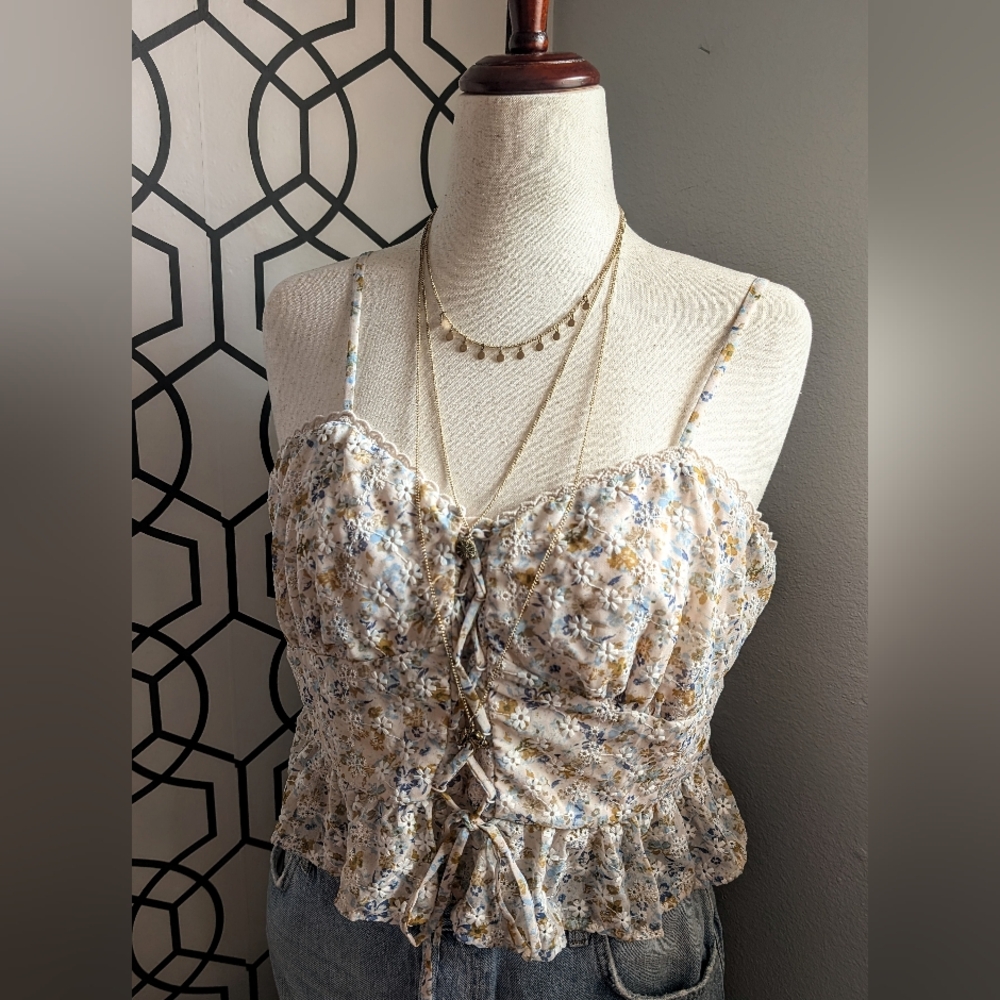 🌺Wild Fable Floral Lace-Up Corset Top🌺